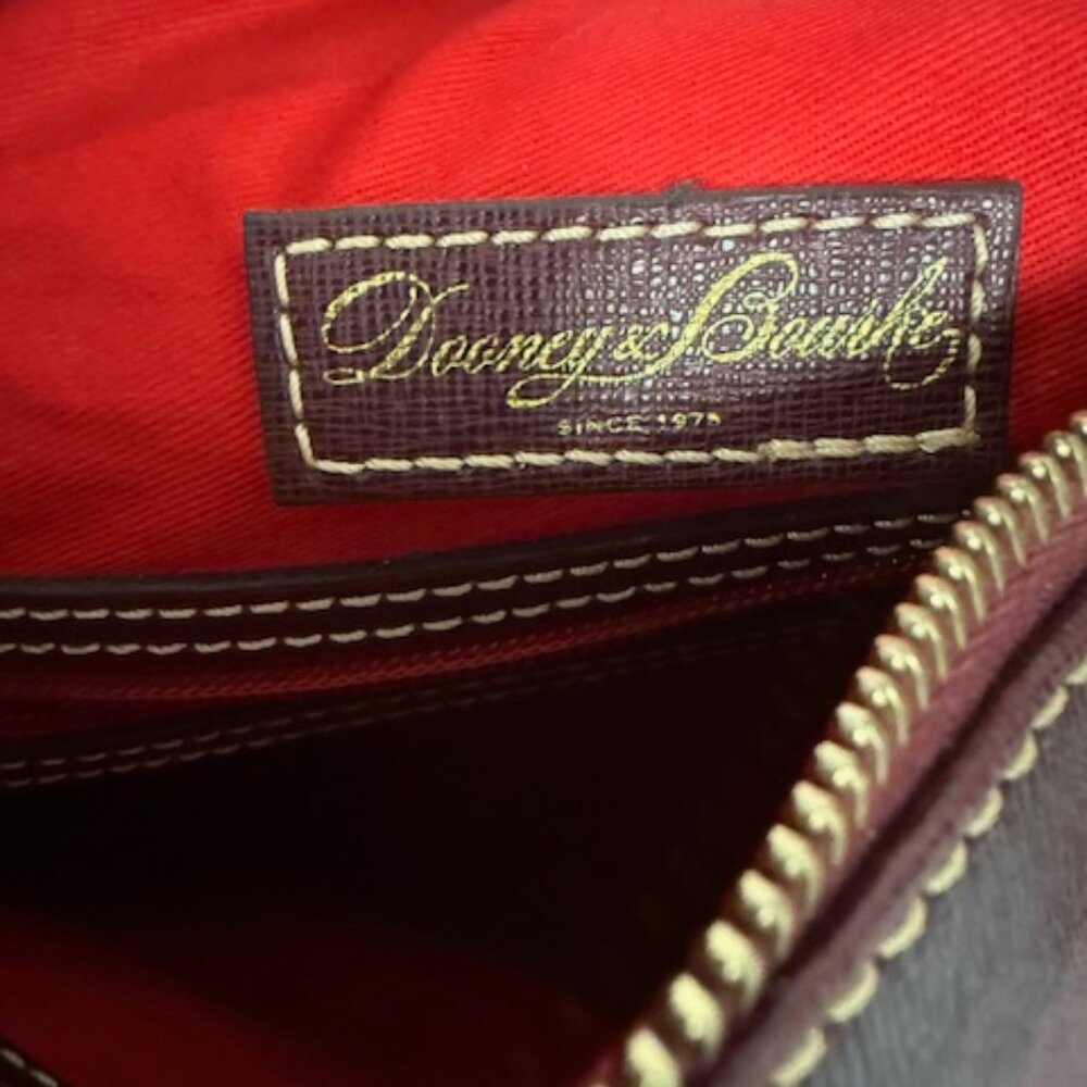 Dooney & Bourke Burgundy Leather Tote Shoulder Bag - Picture 5 of 8